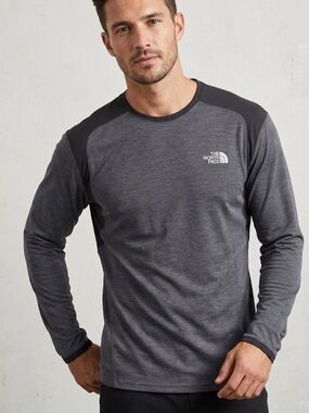 rough dress supima t shirt ROUGH DRESS Pima Cotton Blend Crew Neck Long Sleeves Black T-shirt